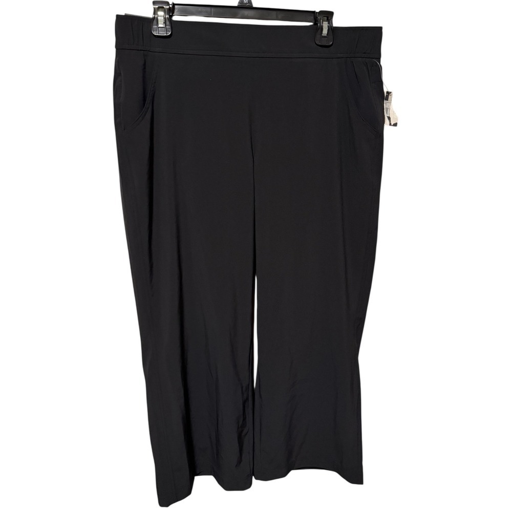 Eddie Bauer Black Curvy Wide Leg Pull On Casual Pants